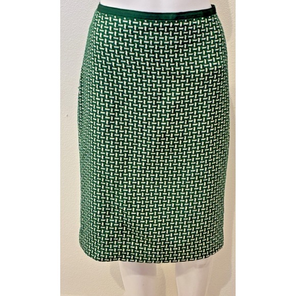 Talbots Dresses & Skirts - Vtg Talbots Green Old Money Tweed Basketweave Pencil Skirt Size‎ 6 Quiet Luxury